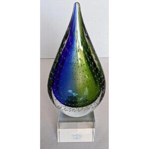 Art Glass Badash Mouth Blown Contemporary Teardrop